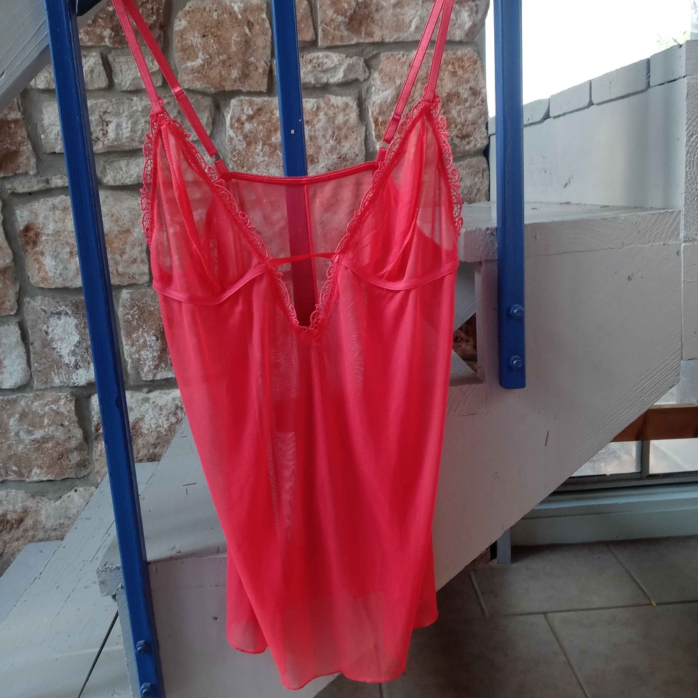 Vintage Orange Mesh/Lace Nightie/lingerie